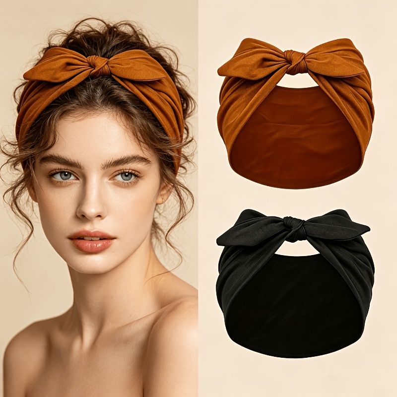Anti Loop Rubber - 2pcs Bohemian-Style Bow Headscarf and Hair