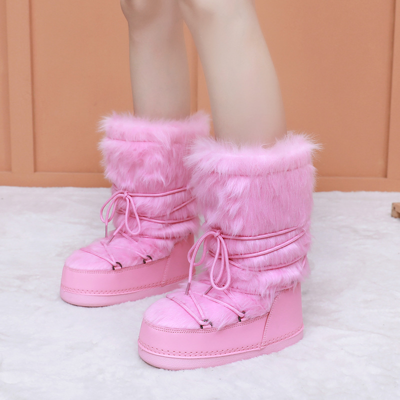 Anti Loop Rubber - High Quality Women's Faux Fur Platform