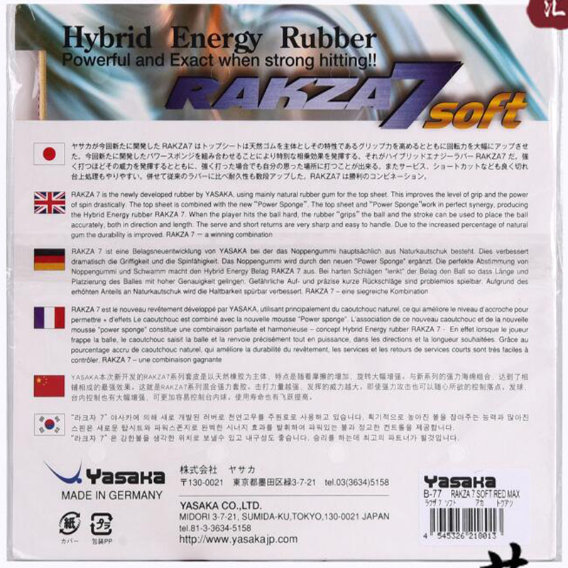 original yasaka RAKZA 7 soft ( - Table Tennis Joola recension och pris